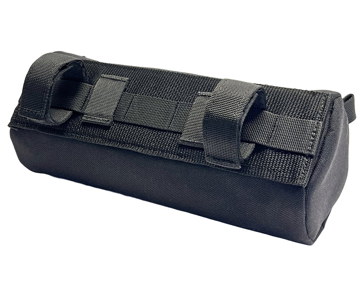 Moto Pockets Burrito hanldebar bag mounting straps for both vertical or horizontal mounting.