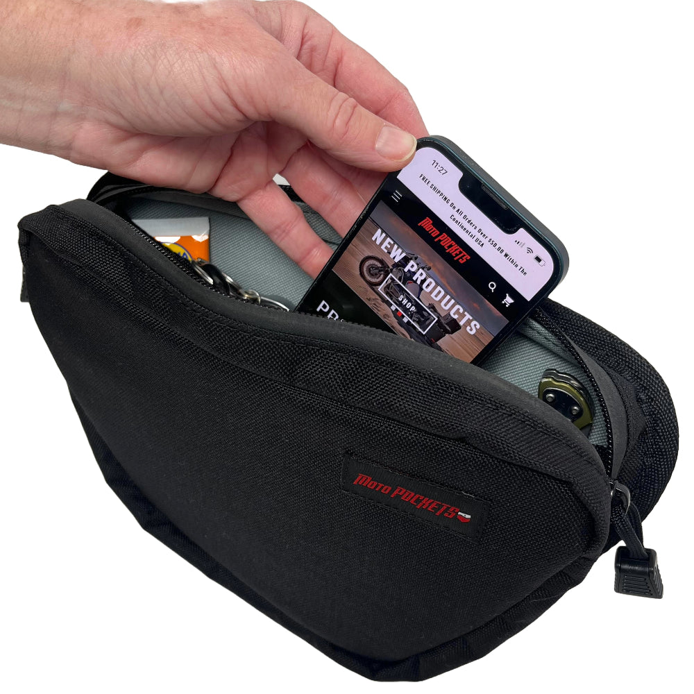 Moto Pockets OG T-Bar Handlebar Bag Inside