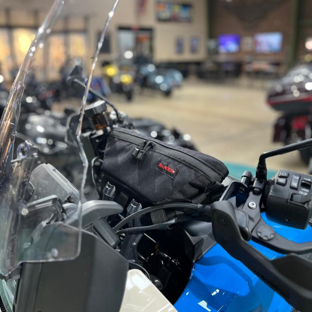 Adventure Handlebar Bag mounted on a Pan America.