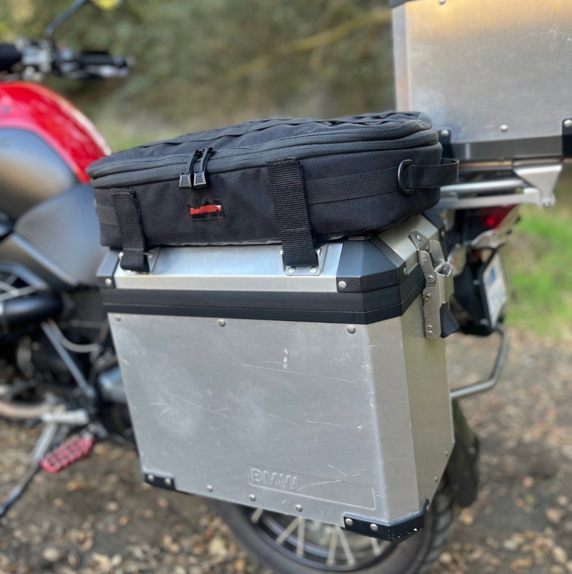 Moto Pockets Pannier Topper on BMW GS1250 pannier.