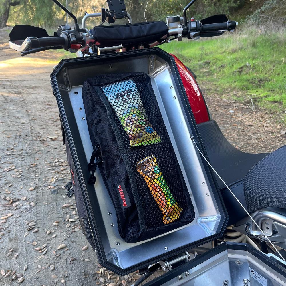 Moto Pockets Pannier Lid Bag installed on a BMW GS1200 Pannier